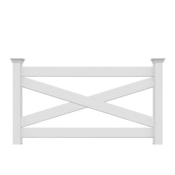 white crossbuck style fence