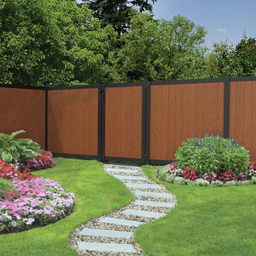 large red and black vinyl fence