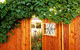 Wood privacy fence